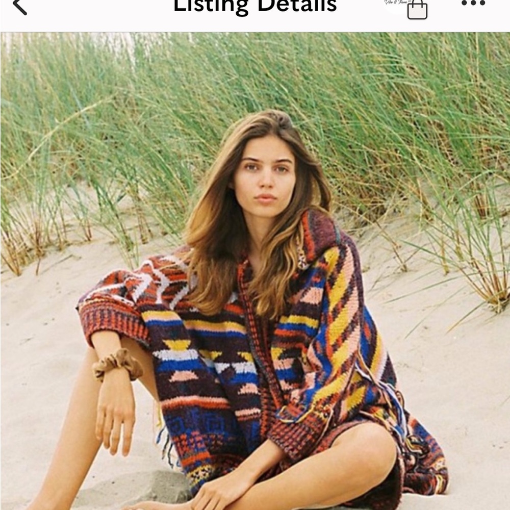 FREE PEOPLE NEW Follow The Arrow Fringe Poncho